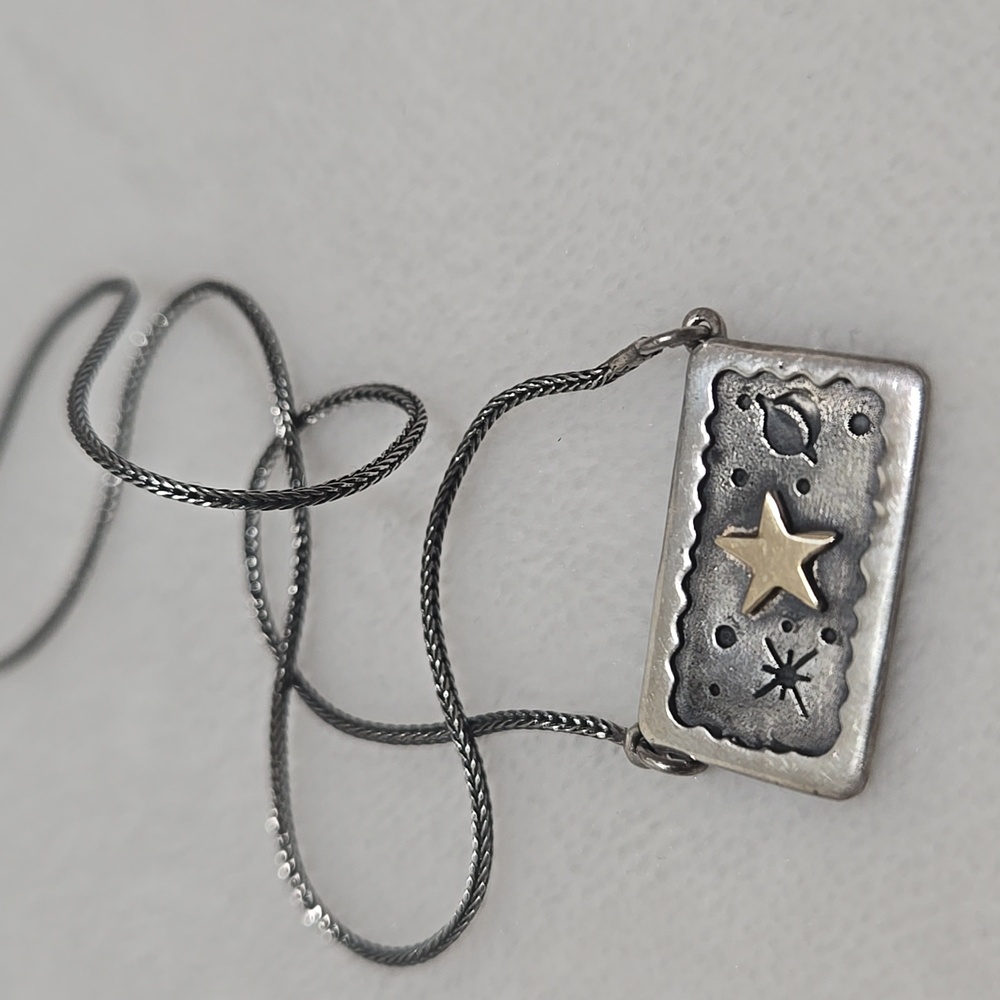 14k Gold & Sterling Silver Galaxy Necklace - Picture 5 of 9